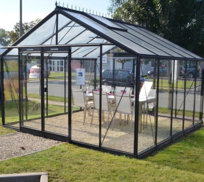 ACD Aluminium Glas Gewächshaus R405H SCHWARZ, 14,09m² mygardenhome