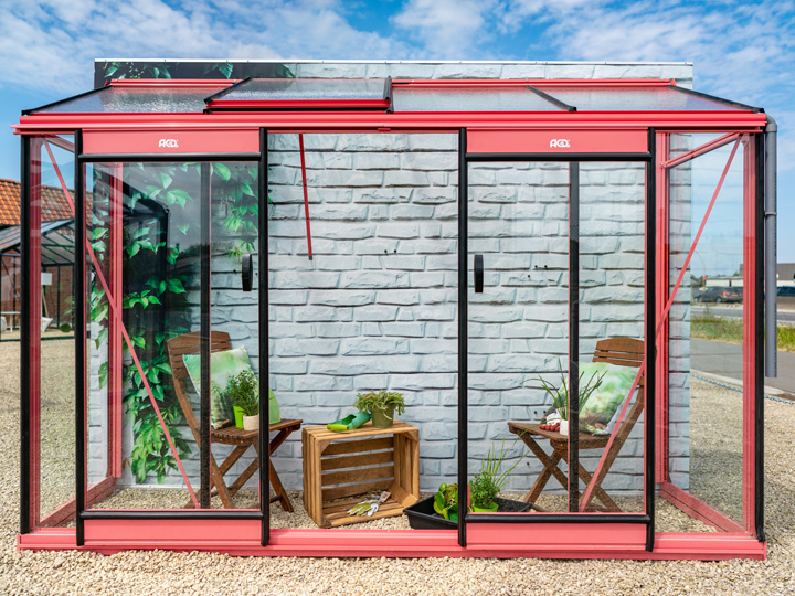 Rion Kunststoff Gewaechshaus und Anlehnhaus Sun Room mit Antenne
