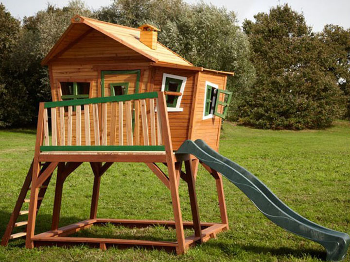 Axi Kinderspielhaus inklusive Rutsche und Treppe