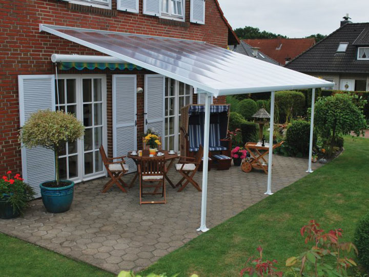 Palram Aluminium Terrassenüberdachung und Balkonueberdachung weiss