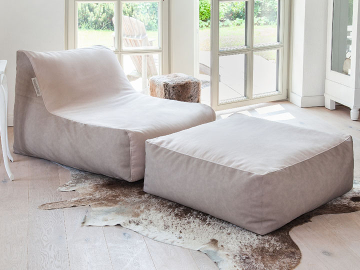 Pushbag Sitzsack Set Chair Easy in taupe