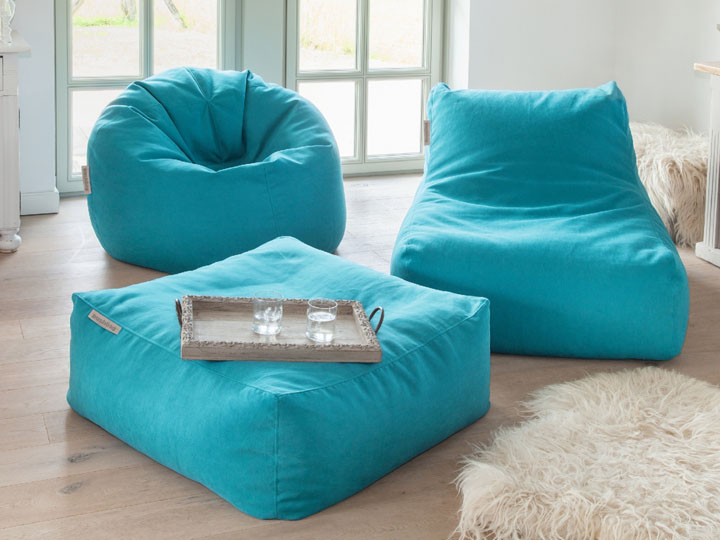 Pushbag Sitzsack Set Chair Easy in blau