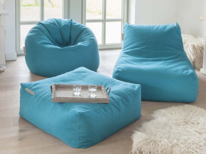 Pushbag Indoor Sitzsack Set blau