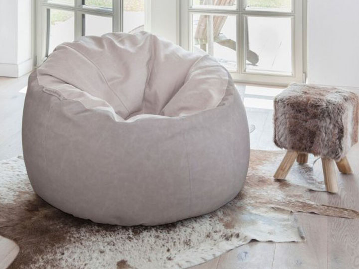 Pushbag Sitzsack und Sitzkissen Donut taupe