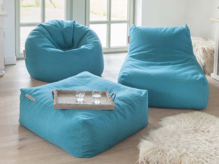 Pushbag Sitzsack und Lounge Set Chair Easy blau