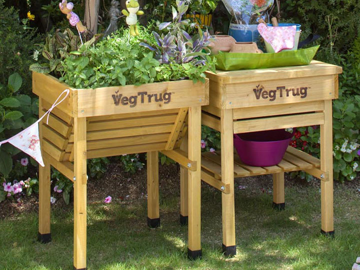 Vegtrug Holz Hochbeet fuer Kinder