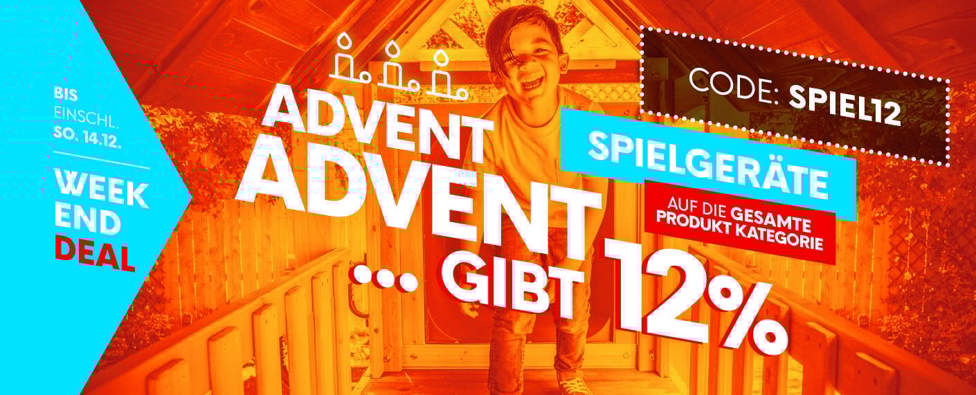 Adventsspecial 12% auf alle Spielgeräte