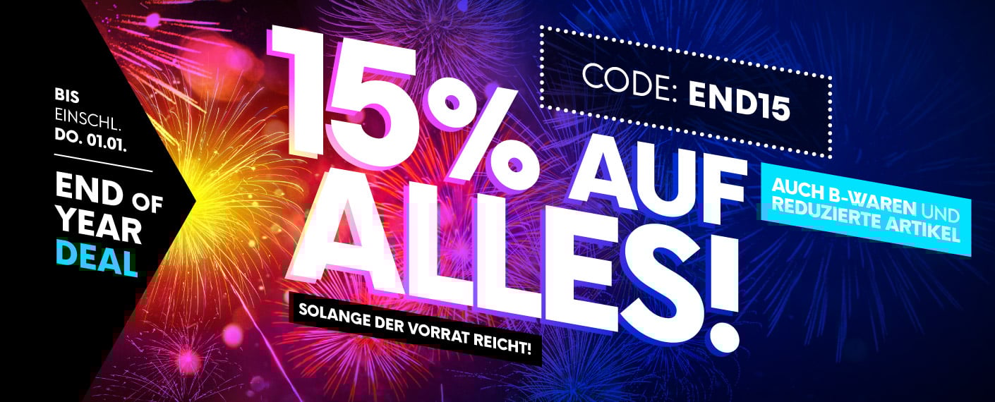 End of Year Deal - 15% auf das gesamte Sortiment 