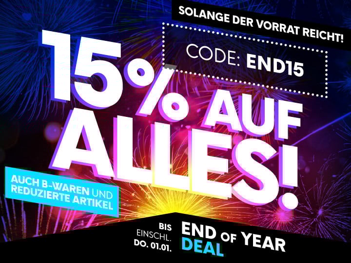 End of Year Deal - 15% auf das gesamte Sortiment 