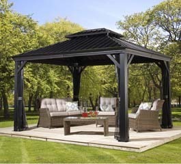 Sojag Stahl Pavillon 3x4 M Messina Garten Pavillon Terasse N