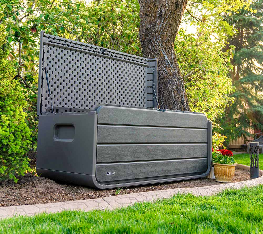 Lifetime Kunststoff Gartenbox Space L | 515 L | Kissenbox & Auflagenbox | Anthrazit
