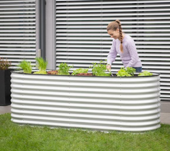 Westmann Metall Hochbeet Gartenbeet Grow Faster silber 240x80x82 cm