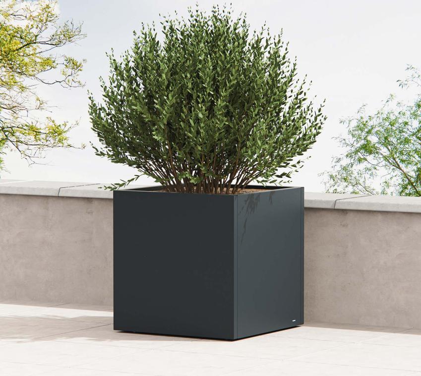 Herstera Garden Cube XL | Outdoor Pflanzkübel quadratisch | Anthrazit | 512 L 