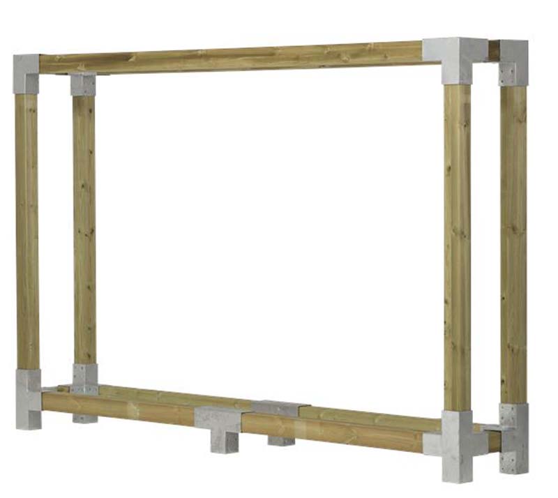 Plus Holz Kaminholzregal Holzlager | Natur | 50x286x188 cm 