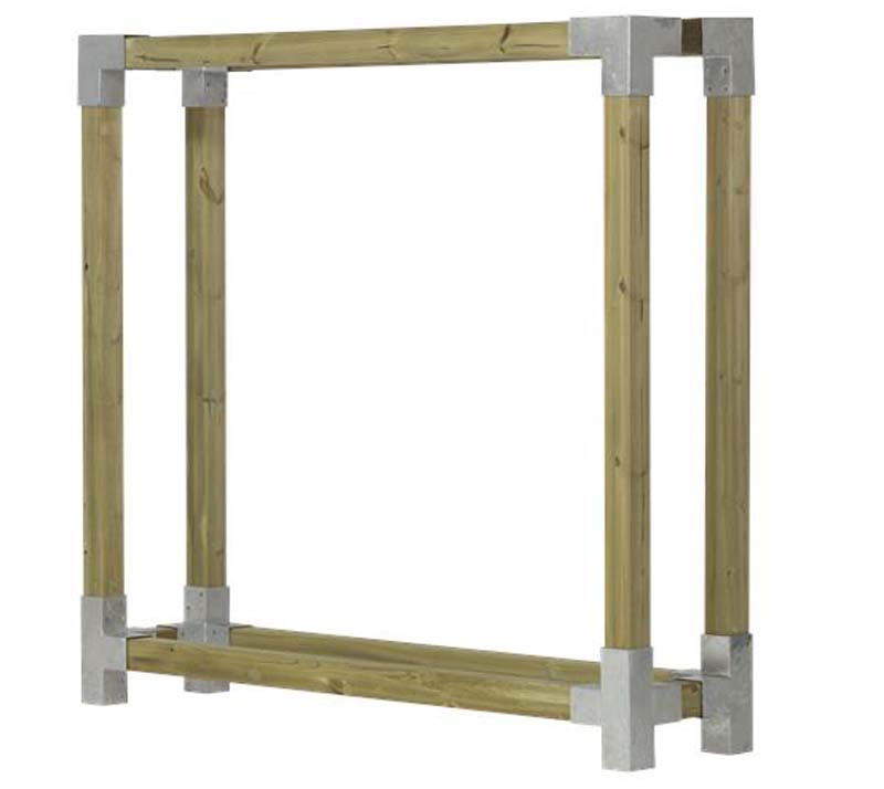 Plus Holz Kaminholzregal Holzlager | Natur | 50x206x188 cm 