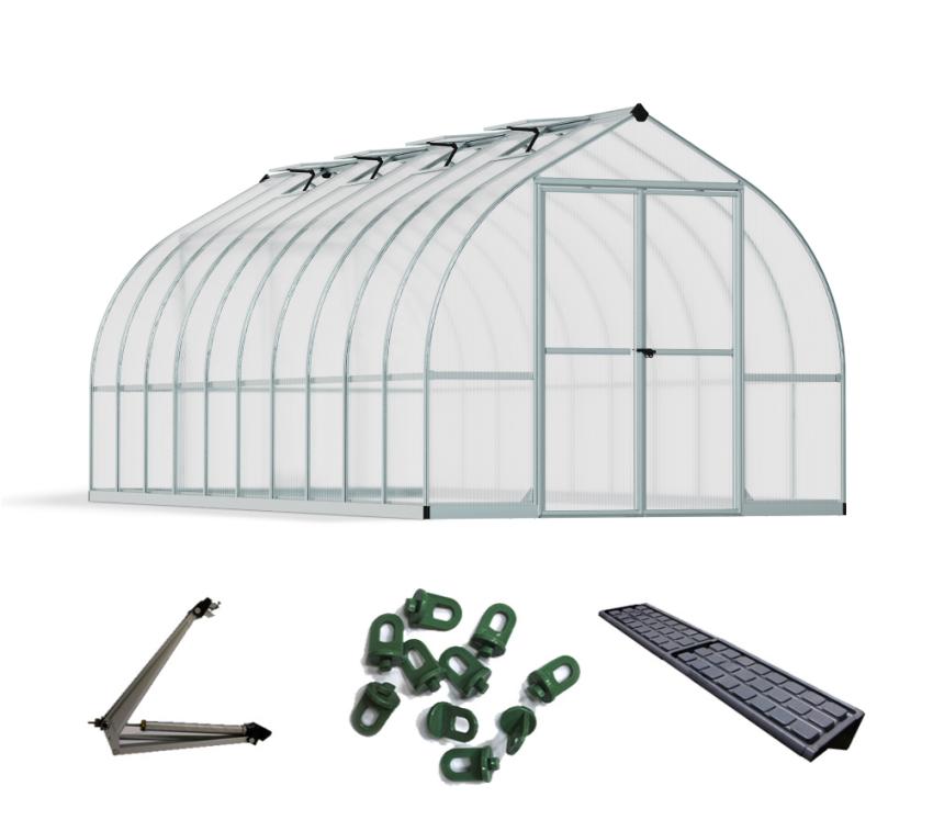 Palram - Canopia Aluminiumgewächshaus Bella 820 SparSet | Silber | 601x244x219 cm 