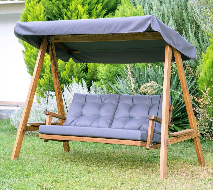 Westmann Holz Hollywoodschaukel Pera 2000 | Anthrazit | 203x116x180 cm 