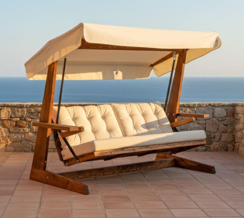 Westmann Holz Hollywoodschaukel Viva 2400 | Beige | 237x115x175 cm 