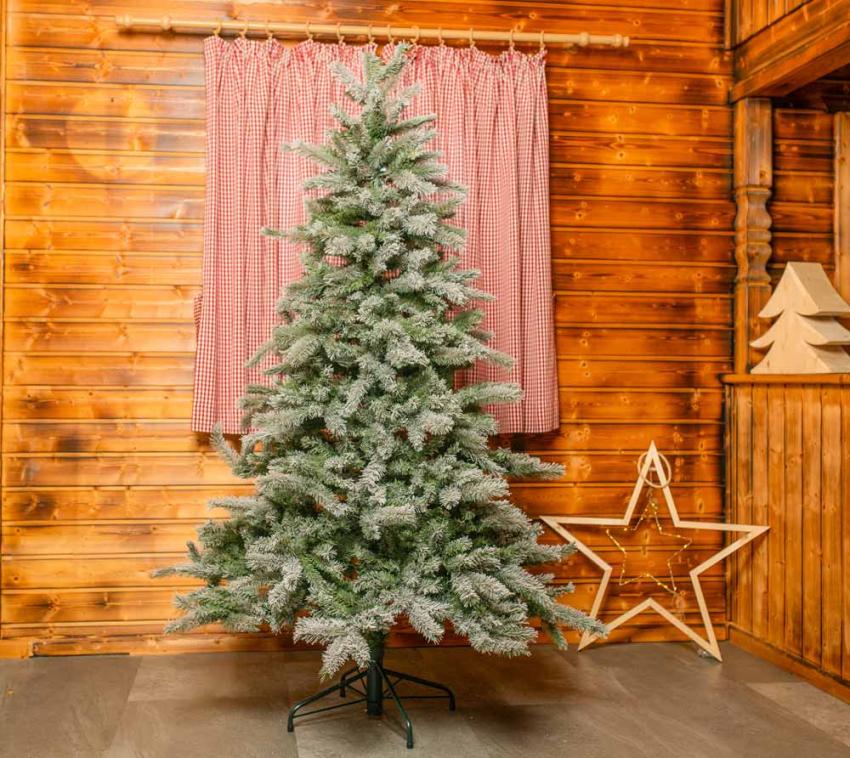 B-WARE Evergreen Künstlicher Weihnachtsbaum Frost Fichte | inkl. Kunstschnee | Weiß | 180 cm 