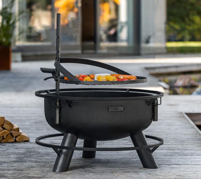CookKing Stahl Feuerschale Bandito 80 | Inkl. Zubehör | 80x53 cm 