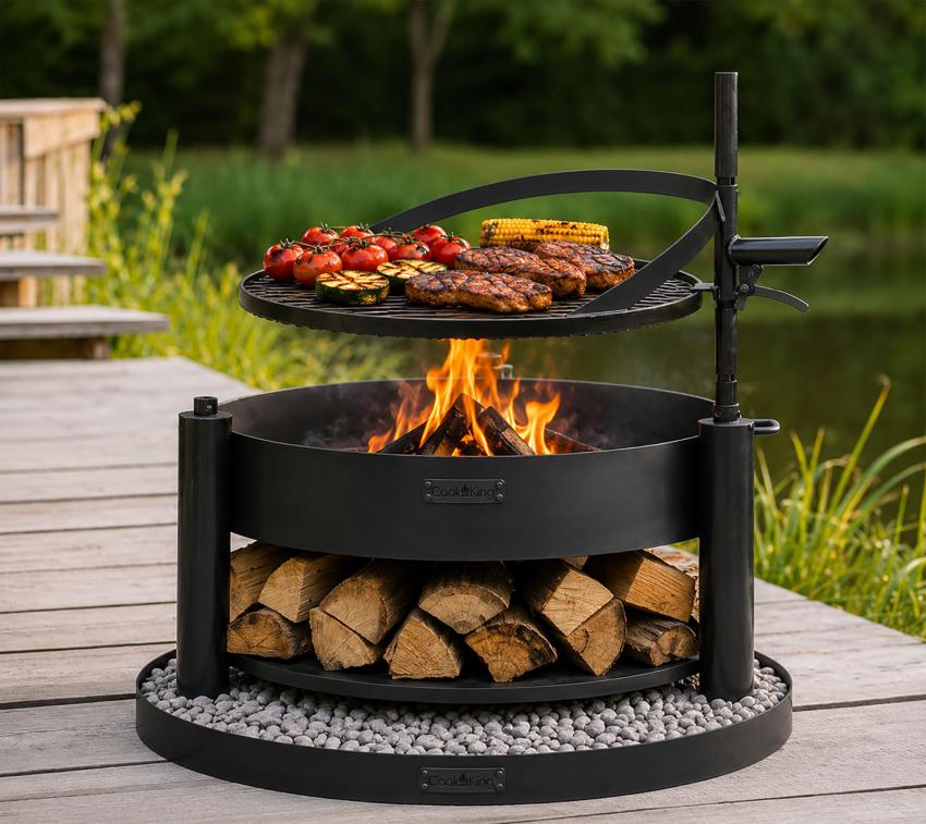 CookKing Grillset Montana 2 | mit Feuerschale, Holzlager und Grillrost 