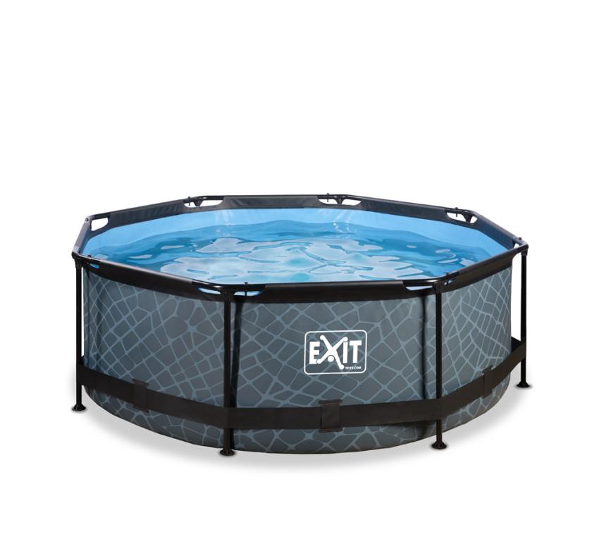 EXIT Stahlrahmen Aufstellpool | Grau | 76 cm Komplettset