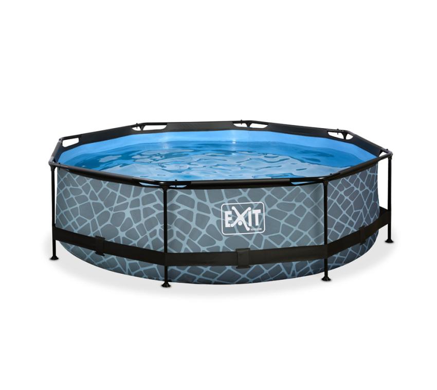 Exit Stahlrahmen Aufstellpool Stone grau Ø300x76 cm Inkl. Filterpumpe