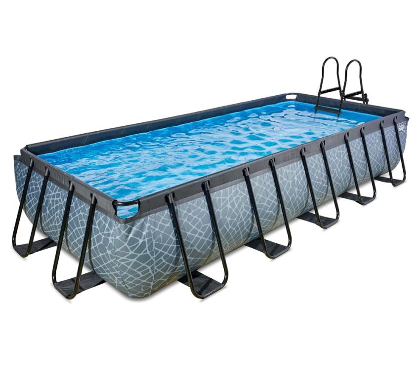 EXIT Stone Pool 540x250x100 cm mit Filterpumpe grau Inkl. Filterpumpe