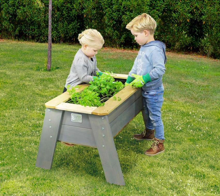 Exit Holz Hochbeet Aksent L | Grau | 68x94x50 cm 