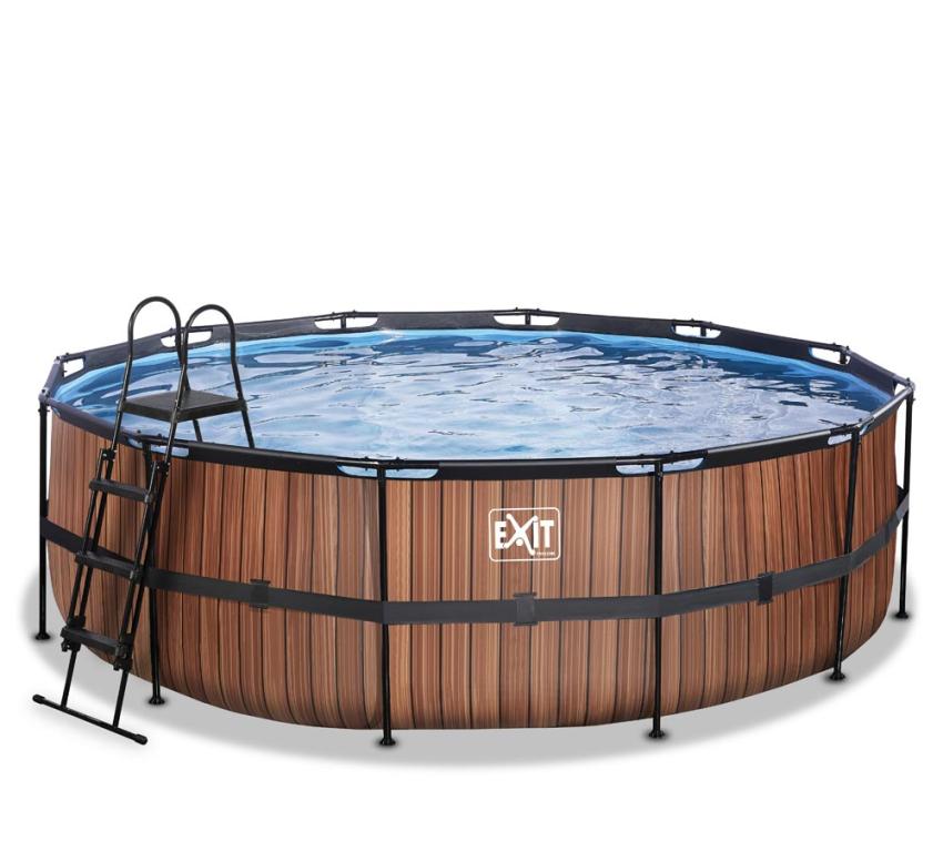Exit Stahlrahmen Aufstellpool | Braun | 450x122 cm Inkl. Sandfilteranlage