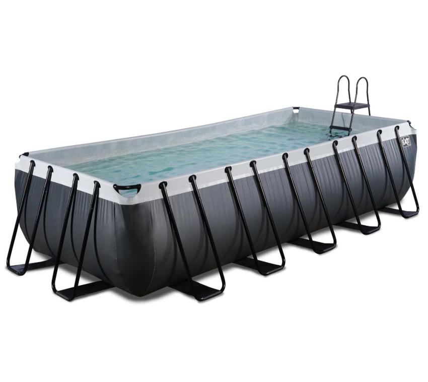 Exit Stahlrahmen Aufstellpool Black Leather Style schwarz 540x250x122 cm Inkl. Filterpumpe