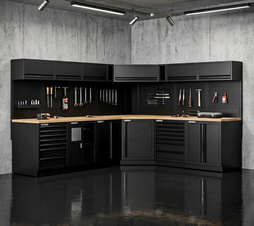 FEISTOS Werkstatteinrichtung EOS Blackline 33 | Werkstattschrank L-Form 