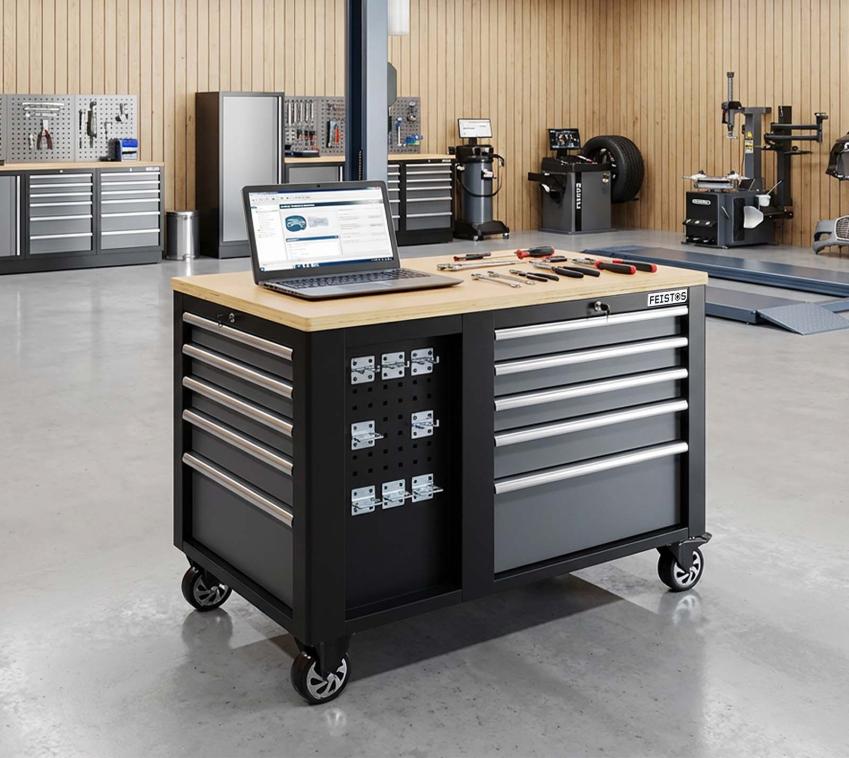 FEISTOS Hektor | mobile Werkbank | Schwarz | 114x73x89cm 