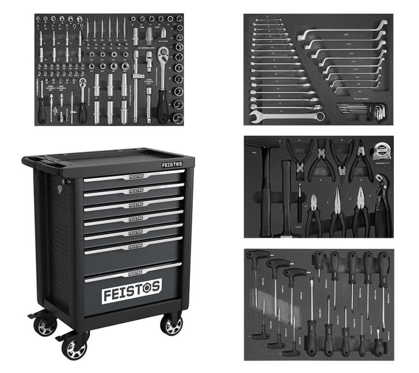FEISTOS Mento 1 | mobiler Werkstattwagen | bestückt mit 158 Werkzeugen 