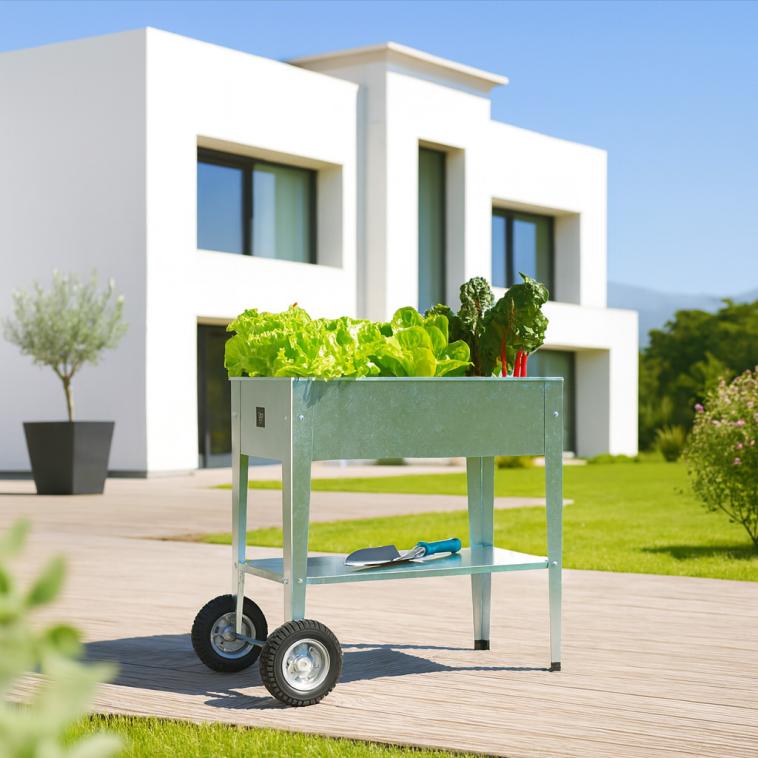 Herstera Garden Metall Hochbeet Barcelona | Silber | 85x50x80 cm 