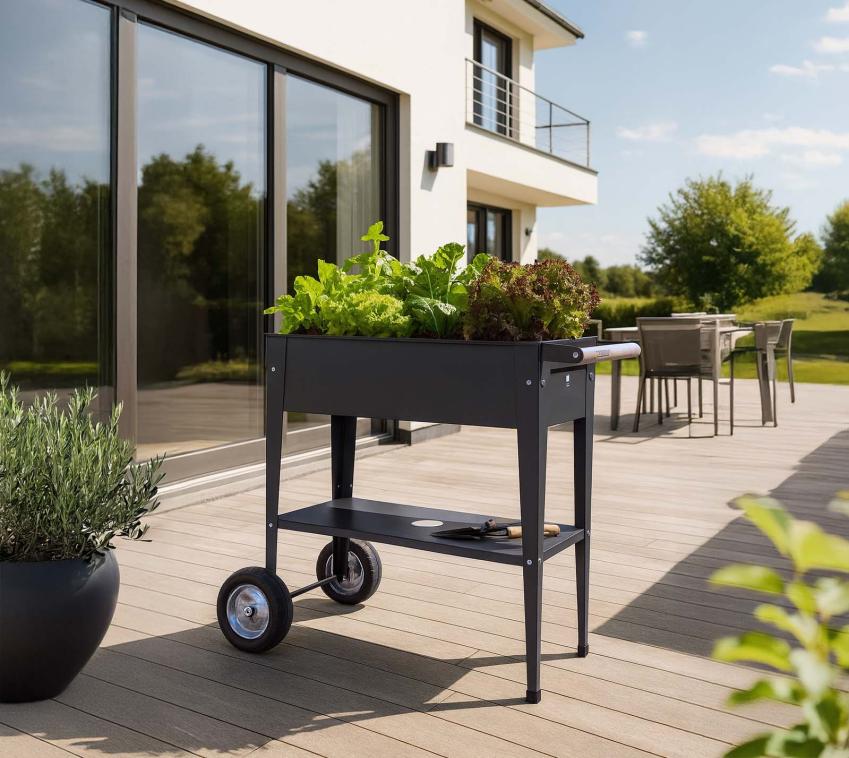 Herstera Garden Metall Hochbeet Barcelona | Anthrazit | 85x50x80 cm 