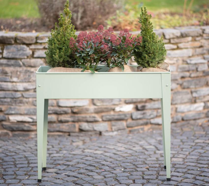 B-WARE Herstera Garden Stahl Hochbeet | Kaktusgrün | 100x40x84 cm 