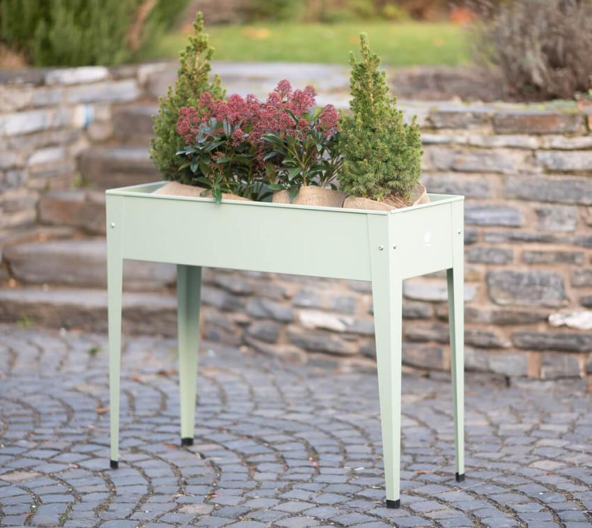 Herstera Garden Stahl Hochbeet | Kaktusgrün | 100x40x84 cm 