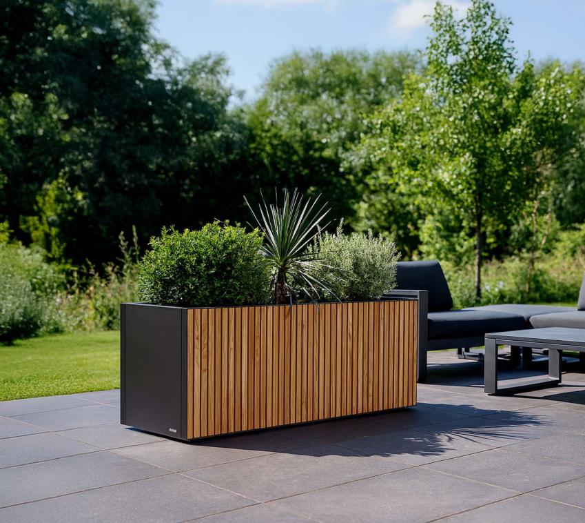 Herstera Garden Deco Planter 50 XL | rechteckiger Pflanzkübel Outdoor | 150x50x50 cm 