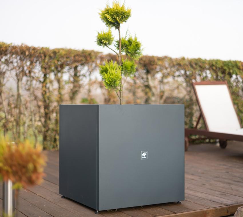 B-WARE Herstera Garden Cube L | Outdoor Pflanzkübel quadratisch | Anthrazit | 340 L  