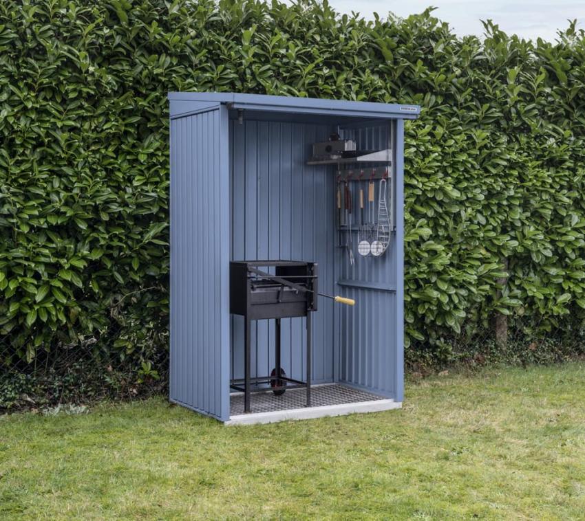 Hörmann Metall Kaminholzregal Berry Classic | Silber | 103x113x198 cm 