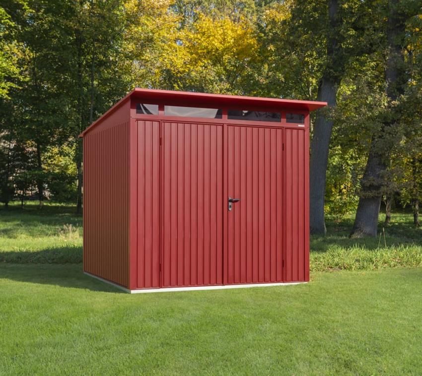 Hörmann Metall Gerätehaus Berry Classic Pultdach | Silber | 114x245x229 cm 
