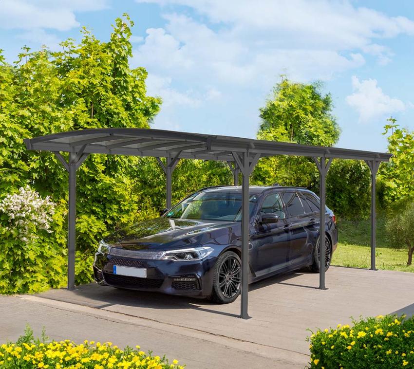 Westmann Aluminium Runddach Carport Stockholm | Anthrazit | 576x300x220 cm 