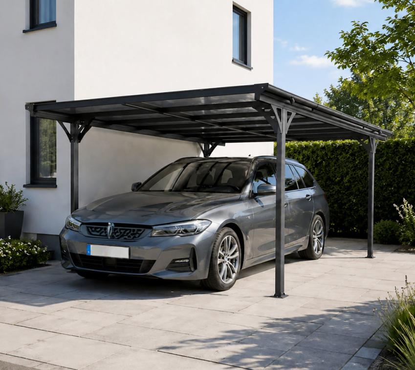 Westmann Aluminium Flachdach Carport Helsinki | Anthrazit | 503x305x232 cm 