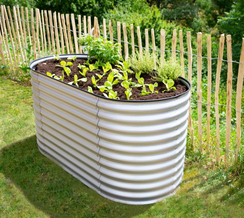B-WARE Westmann Grow Faster S | kleines Hochbeet aus Metall | Wellblech | SIlber 