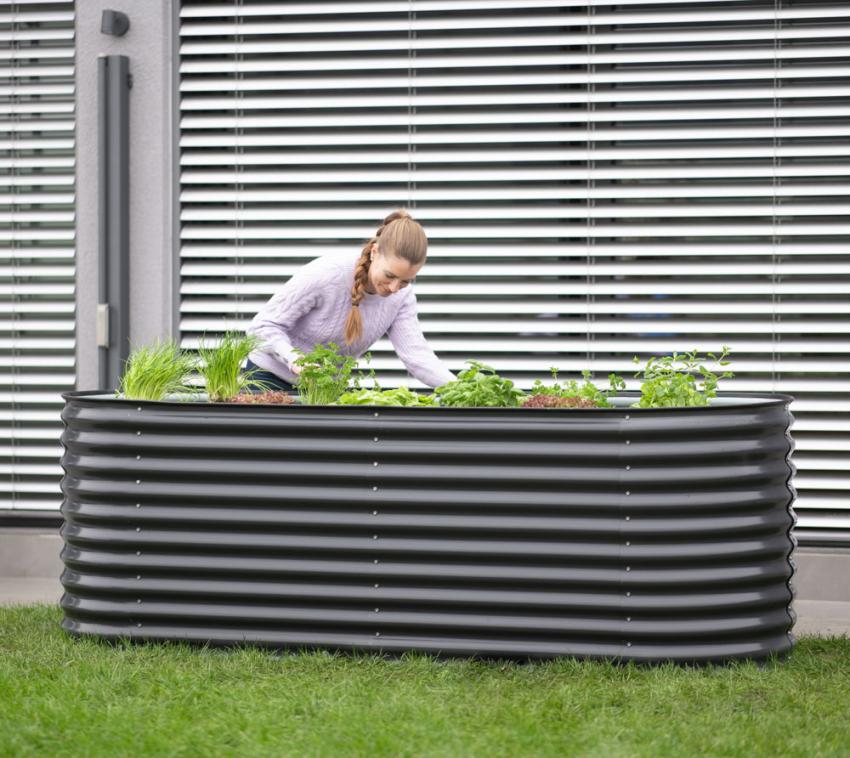 Westmann Grow Faster M | Metall Hochbeet aus Wellblech | Anthrazit 