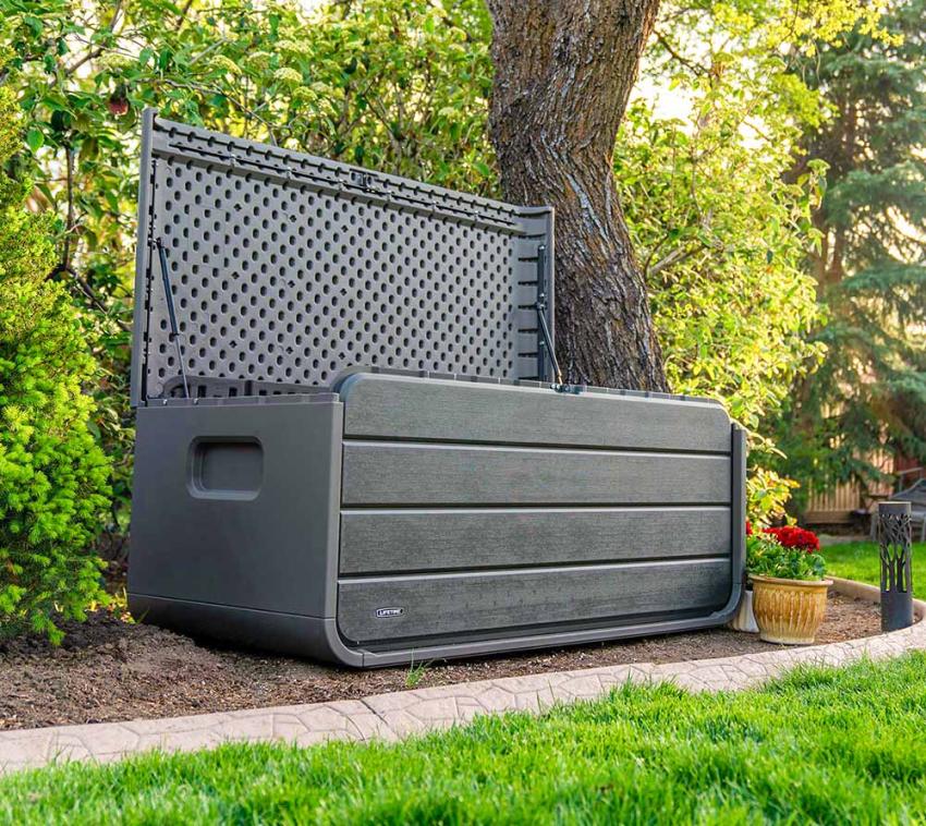 Lifetime Kunststoff Gartenbox Space L | 515 L | Kissenbox & Auflagenbox | Anthrazit | 72x147x65 cm 