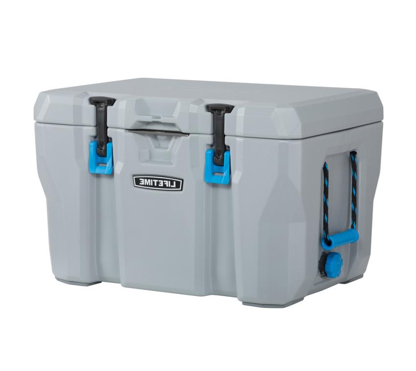 B-WARE Lifetime Kunststoff Kühlbox Premium 52 L | passive Kühlbox | Grau | 44x69x44 cm 