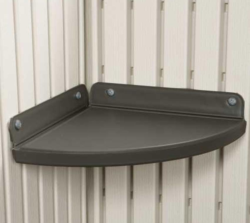 Lifetime Eckregal | Zubehör für Kunststoff Gerätehaus | 2er Set | Grau | 