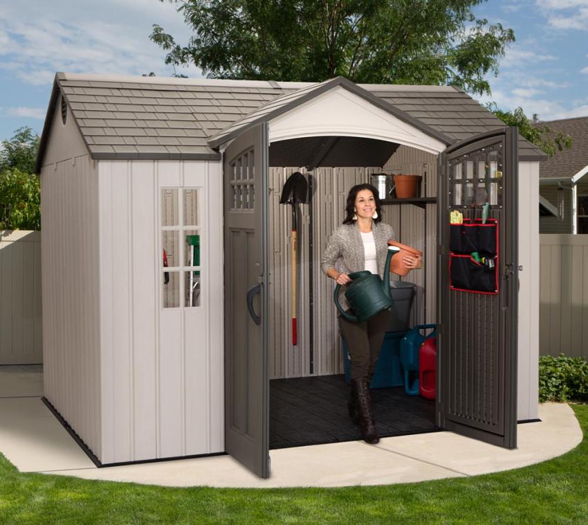 Lifetime Kunststoff Gerätehaus Jubiläumshaus | Lichtgrau | 244x305x244 cm 